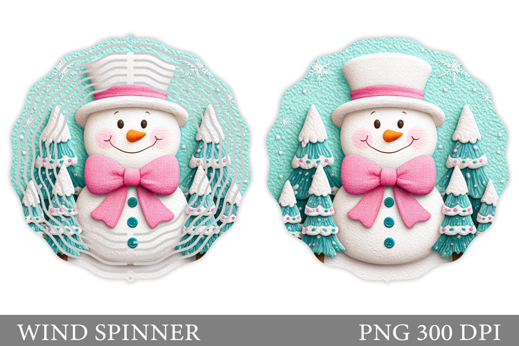 Cute Snowman Wind Spinner. Christmas Wind Spinner Design