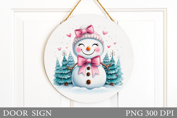 Christmas Snowman Door Sign. Christmas Door Sign Design
