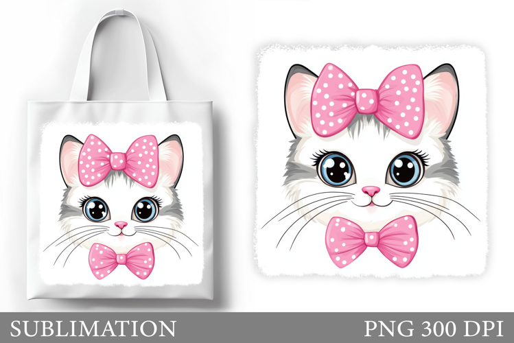 Cute Cat Sublimation. Cute Cat Tote Bag Sublimation
