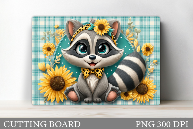 Raccoon Cutting Board Design. Raccoon Kitchen Cutting Board