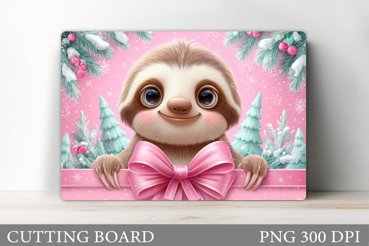 Christmas Sloth Cutting Board. Christmas Cutting Board