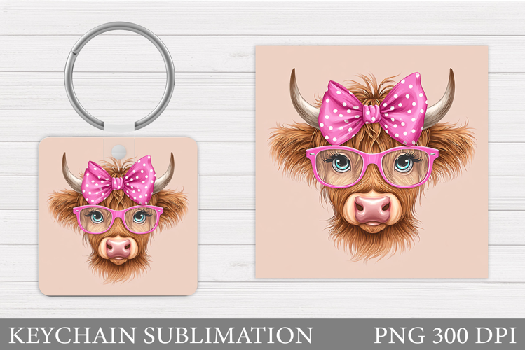 Cute Cow Keychain Design. Cute Cow Sublimation