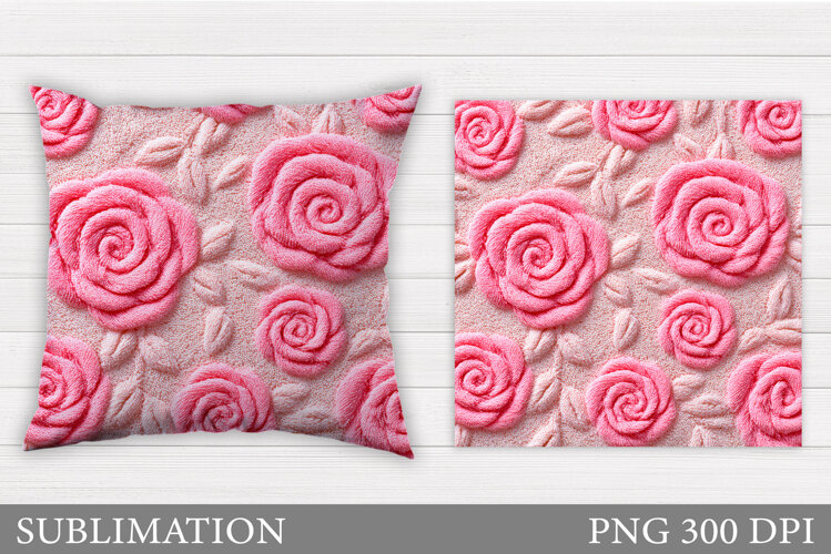 Roses Pillow Sublimation. Flowers Sublimation example image 1