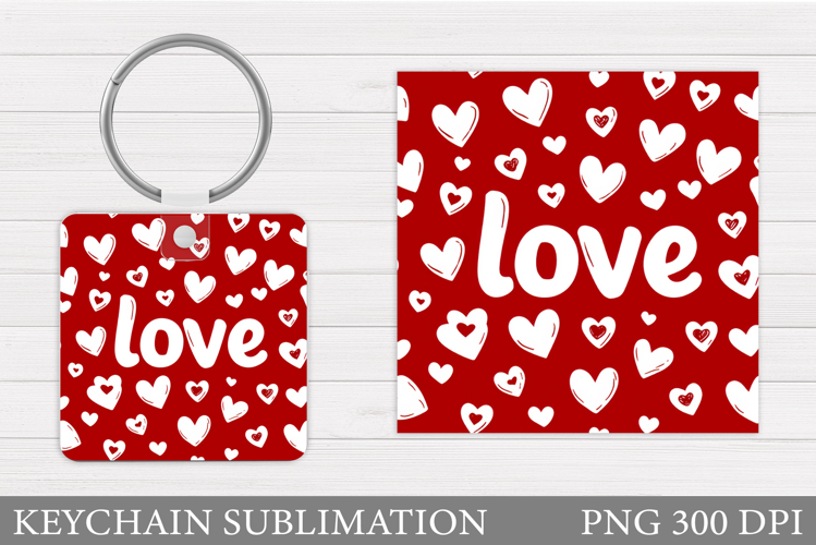 Love Keychain Design. Valentine Keychain Sublimation