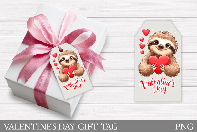 Valentines Sloth Gift Tag. Valentines Gift Tag Printable