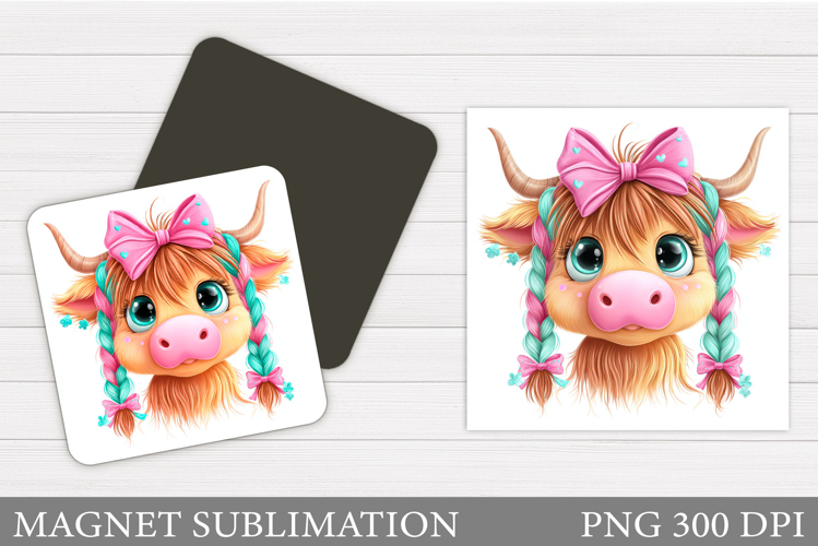 Cute Cow Magnet Design. Funny Cow Magnet Sublimation