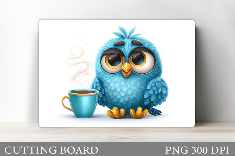 Cute Bird Cutting Board Design. Cute Bird Sublimation example image 1