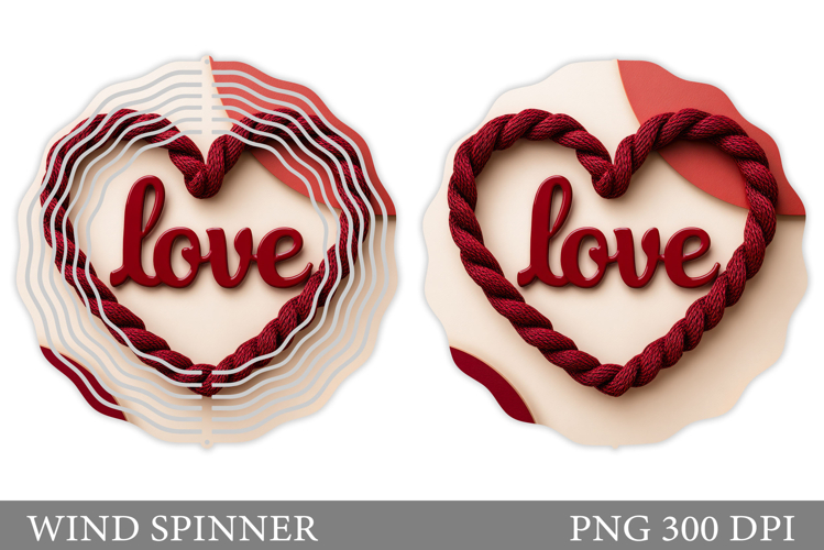 Love Wind Spinner Design. Valentines Wind Spinner