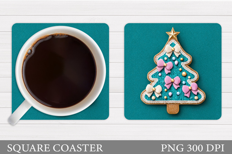 Crochet Christmas Tree Coaster. Christmas Coaster Design