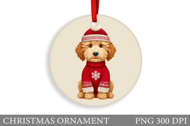 Cute Dog Christmas Ornament. Christmas Ornament Design