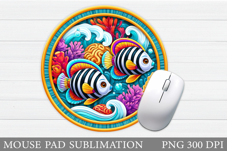 Fish Mouse Pad Design. Sea Mouse Pad Sublimation