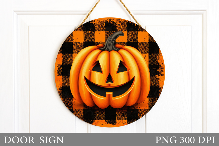 Halloween Pumpkin Door Sign. Halloween Door Sign Design