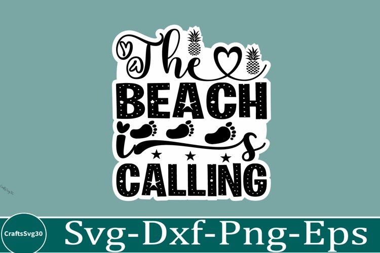 Summer sticker svg design Beach quotes example image 1