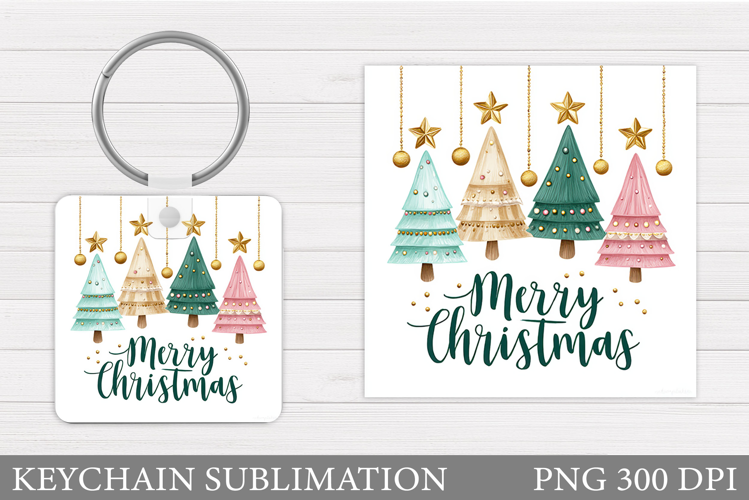 Merry Christmas Keychain. Christmas Keychain Design