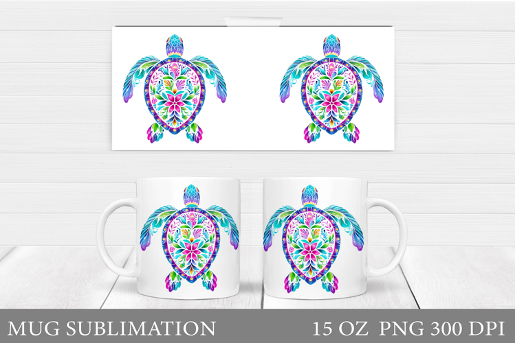 Turtle Mug Sublimation. Sea Turtle Mug Design