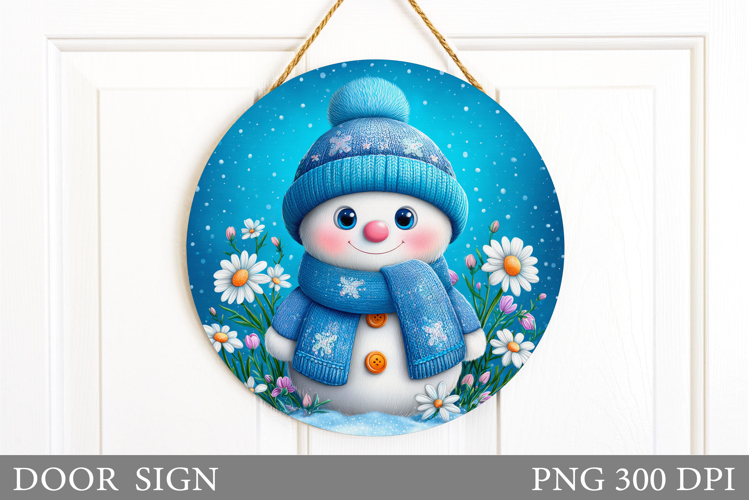 Christmas Snowman Door Sign. Christmas Door Sign Sublimation