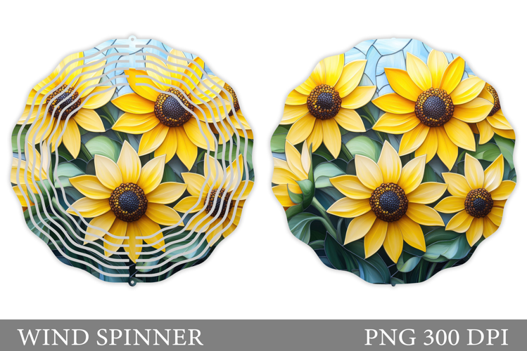 Sunflowers Wind Spinner. Flowers Wind Spinner Sublimation