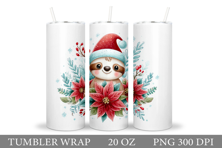 Christmas Sloth Tumbler. Christmas Tumbler Sublimation