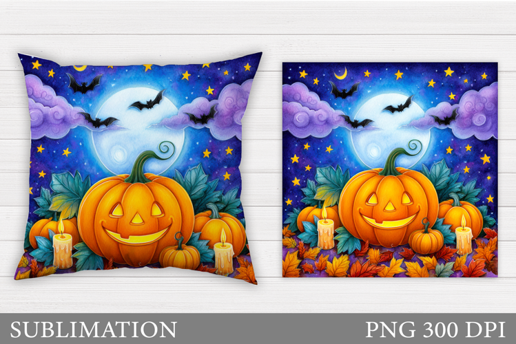 Halloween Pumpkin Pillow. Halloween Pillow Sublimation