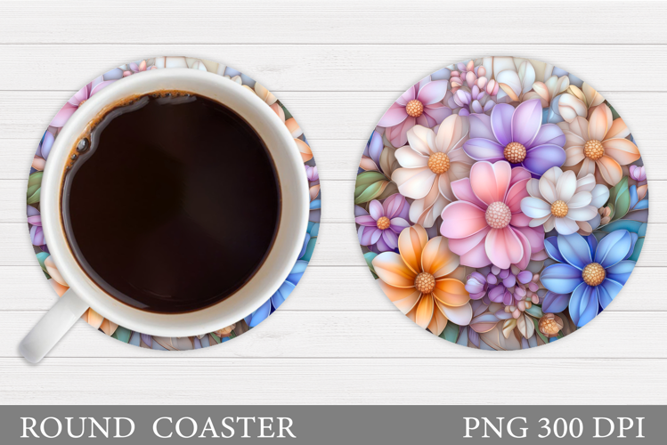 Wildflowers Coaster Design. Flowers Coaster Sublimation