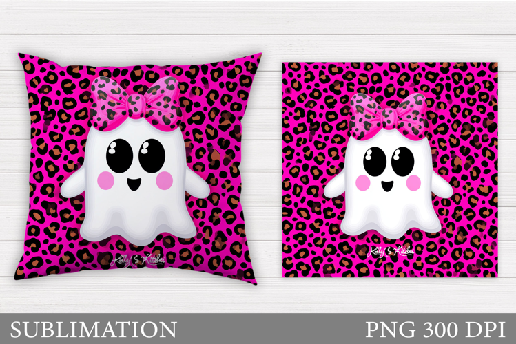 Cute Ghost Pillow Design. Halloween Pillow Sublimation