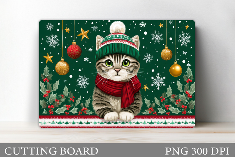 Christmas Cat Cutting Board. Christmas Cutting Board Design