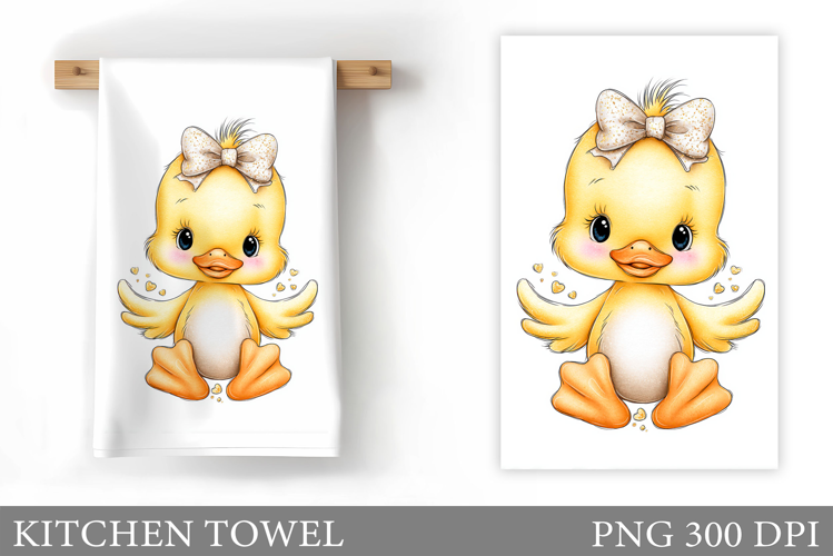 Cute Chick Kitchen Towel Design. Cute Chick Sublimation