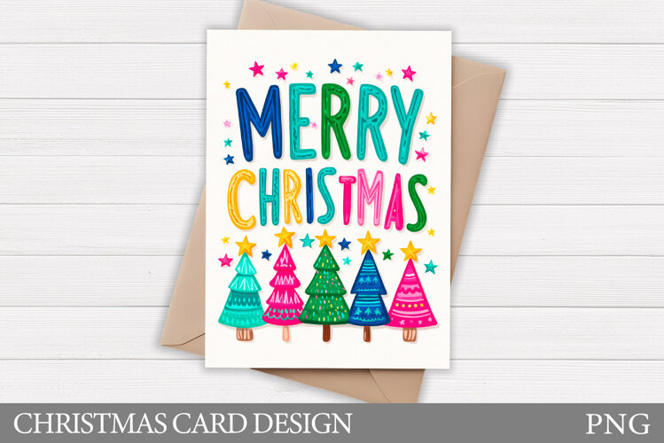 Merry Christmas Card Design. Christmas Card Printable example image 1
