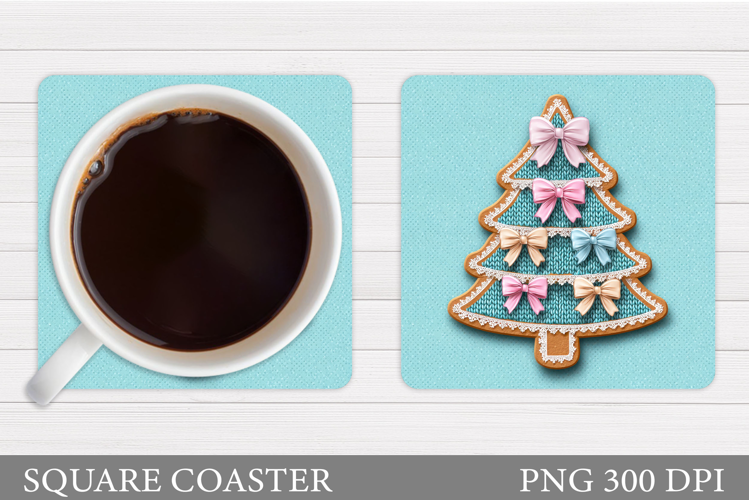 Crochet Christmas Tree Coaster. Christmas Coaster Design