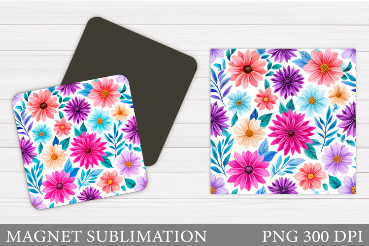 Flowers Magnet Sublimation. Floral Magnet Design