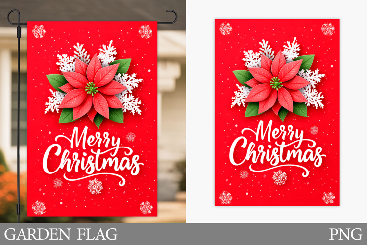 Merry Christmas Garden Flag. Christmas Garden Flag Design