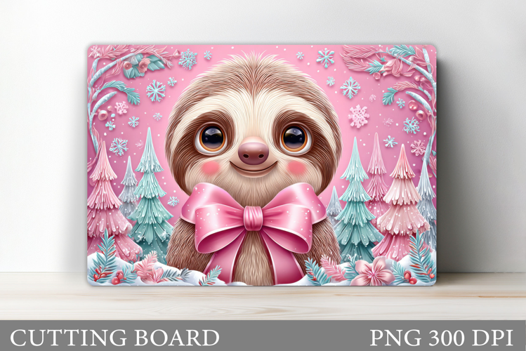 Christmas Sloth Cutting Board. Christmas Cutting Board