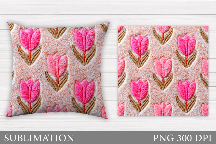 Tulips Pillow Sublimation. Flowers Pillow Design