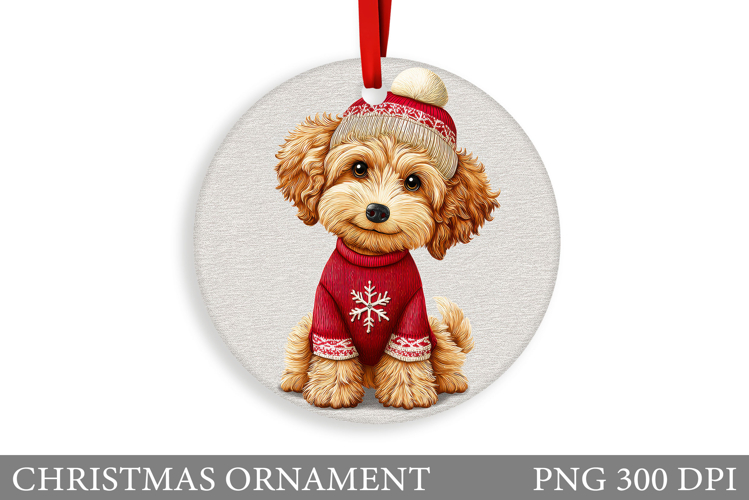 Cute Dog Christmas Ornament. Christmas Ornament Design