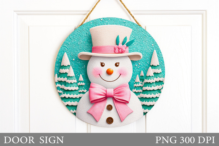 Christmas Snowman Door Sign. Christmas Door Sign Sublimation