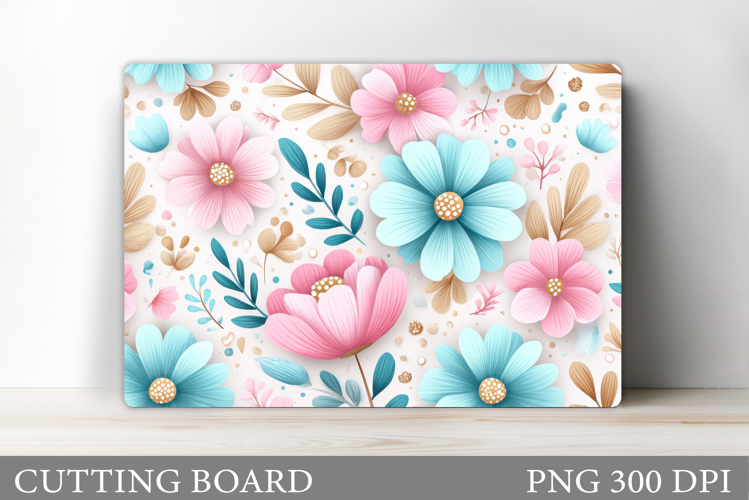 Flowers Cutting Board Design. Floral Sublimation