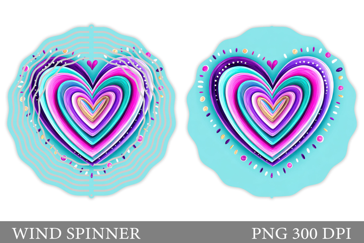 Heart Wind Spinner Sublimation. Valentines Wind Spinner