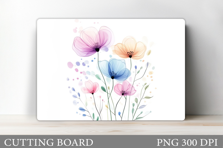 Flowers Cutting Board. Floral Cutting Board Sublimation