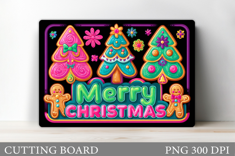 Merry Christmas Cutting Board. Christmas Tree Cutting Board
