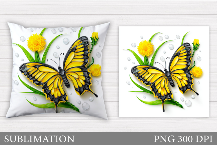 Butterfly Flowers Sublimation. Butterfly Pillow Sublimation