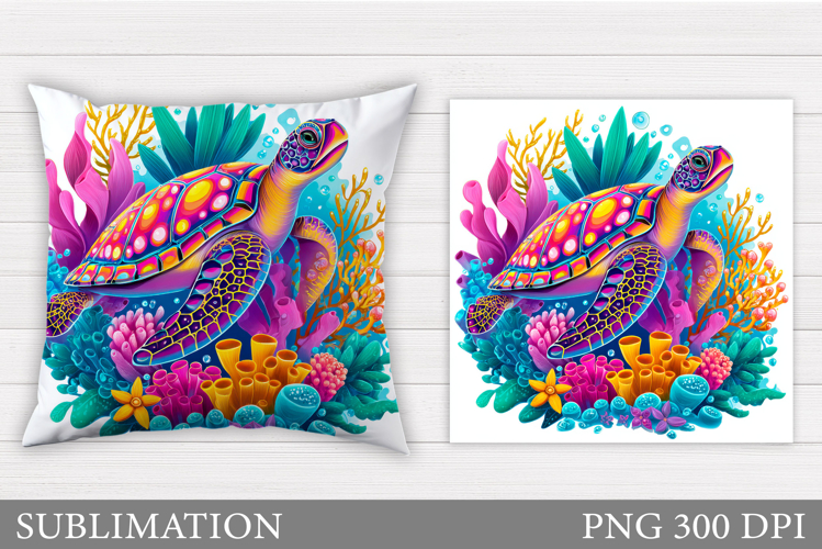 Sea Turtle Pillow Design. Sea Turtle Sublimation