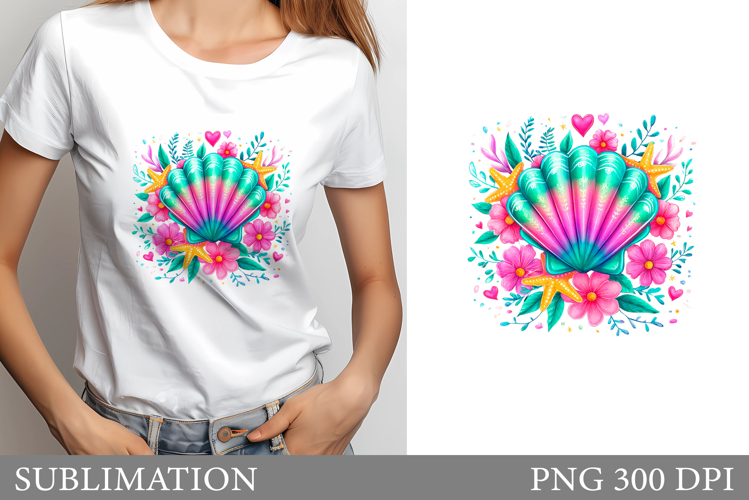 Seashell T-Shirt Design. Seashell Sublimation
