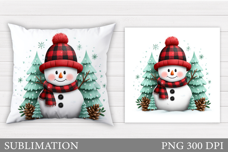 Christmas Snowman Pillow. Christmas Pillow Sublimation
