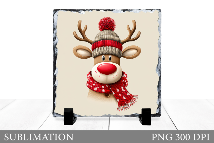 Christmas Deer Sublimation. Christmas Deer Slate Design