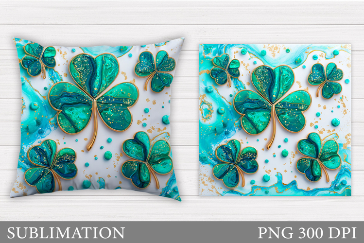 St Patrick Clover Pillow. St Patrick Pillow Sublimation