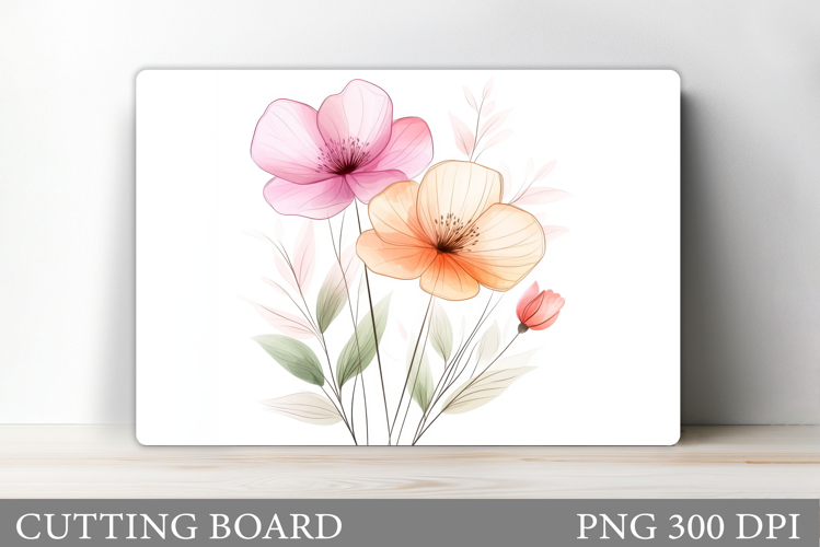 Floral Cutting Board Design. Flowers Cutting Board