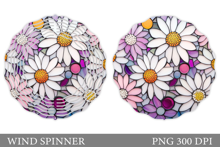 Daisy Flowers Wind Spinner. Floral Wind Spinner Design example image 1