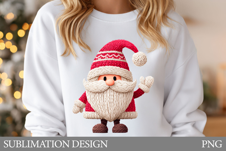 Crochet Santa Claus Sublimation. Santa Claus T-Shirt Design