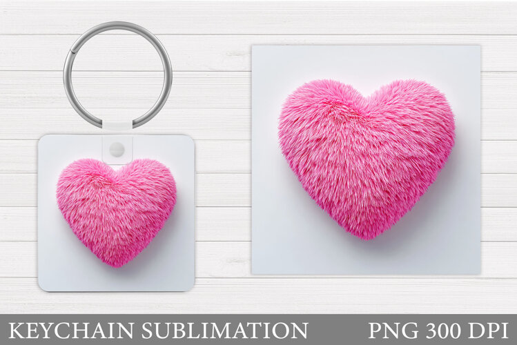 Heart Keychain Design. Valentine Keychain Sublimation example image 1