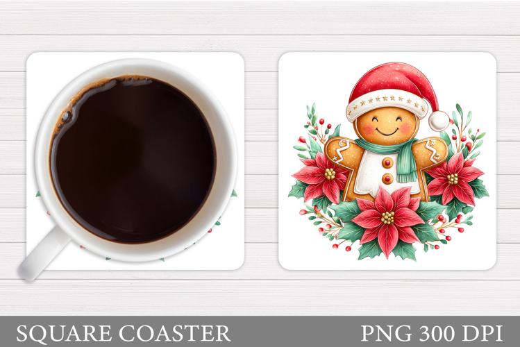 Gingerbread Coaster Design. Christmas Coaster Sublimation